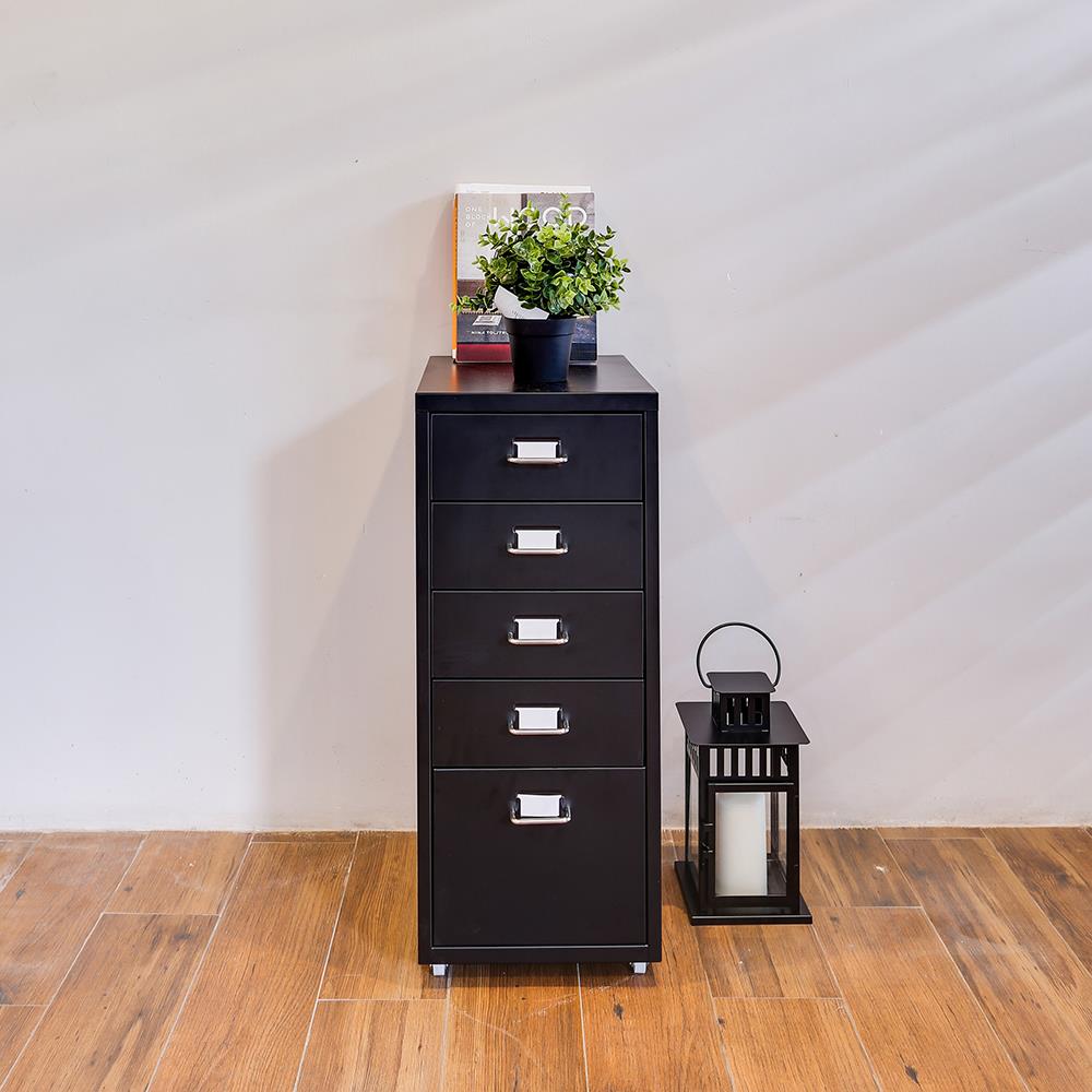 ตู้ลิ้นชักเหล็ก 5 ชั้น CTREND MOBILE PEDESTAL สีดำ