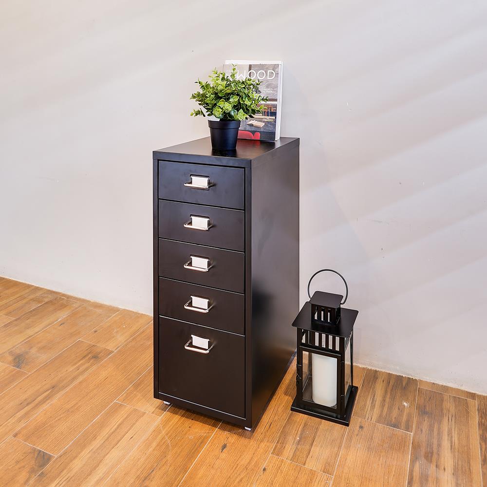 ตู้ลิ้นชักเหล็ก 5 ชั้น CTREND MOBILE PEDESTAL สีดำ