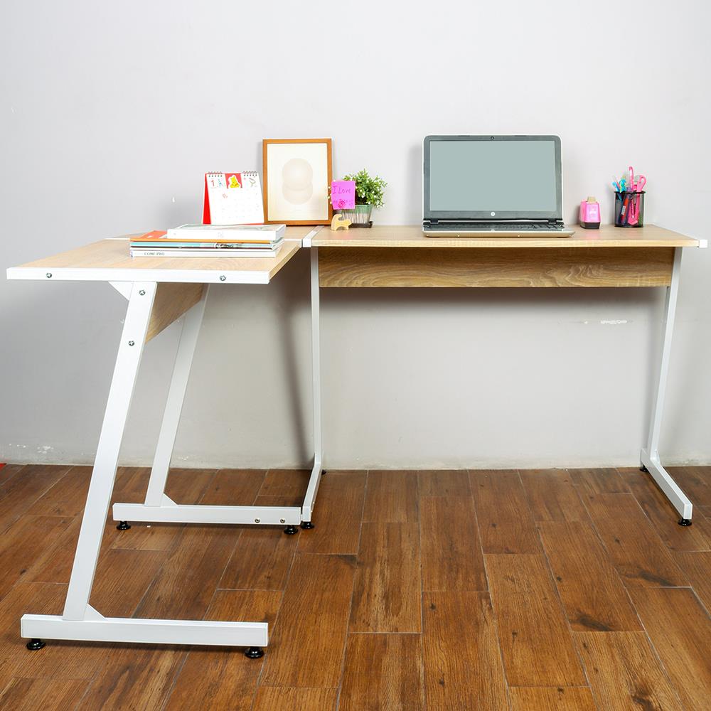 โต๊ะทำงานไม้รูปตัว L CTREND GR-009 147 ซม. สีขาว