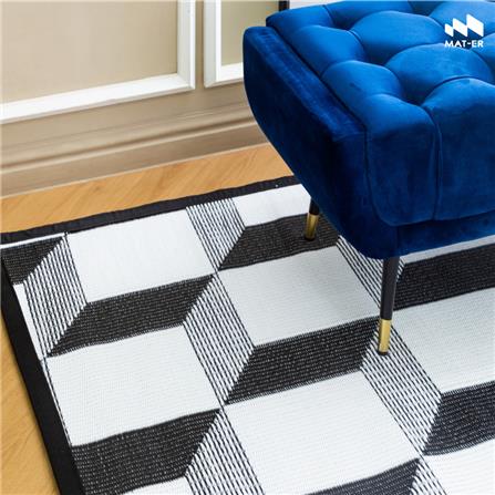 เสื่ออเนกประสงค์ MAT-ER TILES 3D 150x240 ซม. สีขาว/ดำ_3