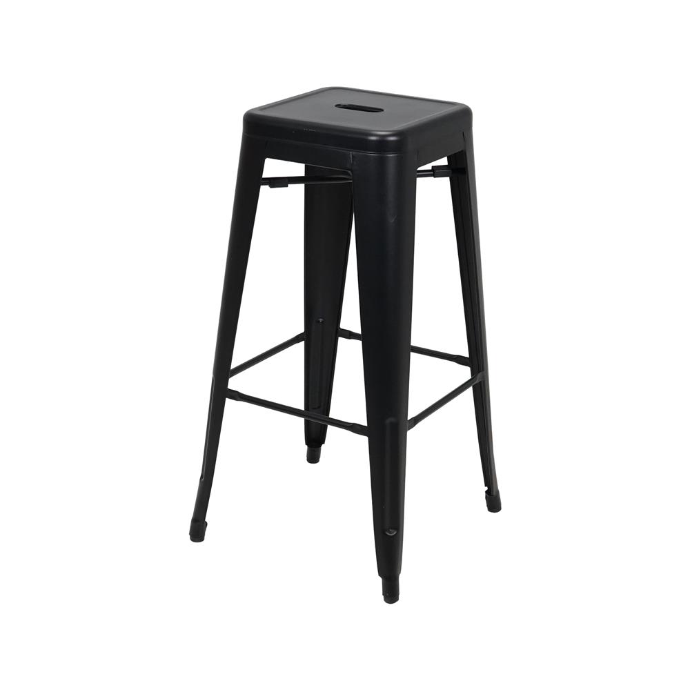 เก้าอี้บาร์สนามเหล็ก SPRING MAXX สีดำ