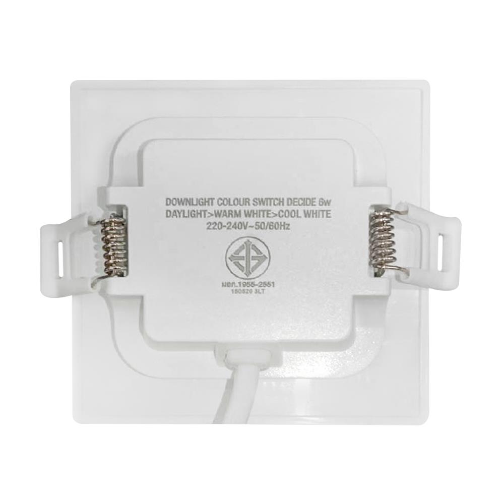 ดาวน์ไลท์ LED LAMPTAN COLOUR SWITCH DECIDE SQUARE 6 วัตต์ COOLWHITE/DAYLIGHT/WARMWHITE