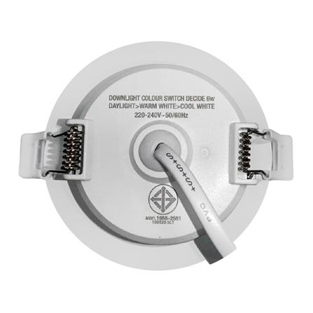 ดาวน์ไลท์ LED LAMPTAN COLOUR SWITCH DECIDE ROUND 6 วัตต์ COOLWHITE/DAYLIGHT/WARMWHITE 3 นิ้ว สีขาว กลม_1