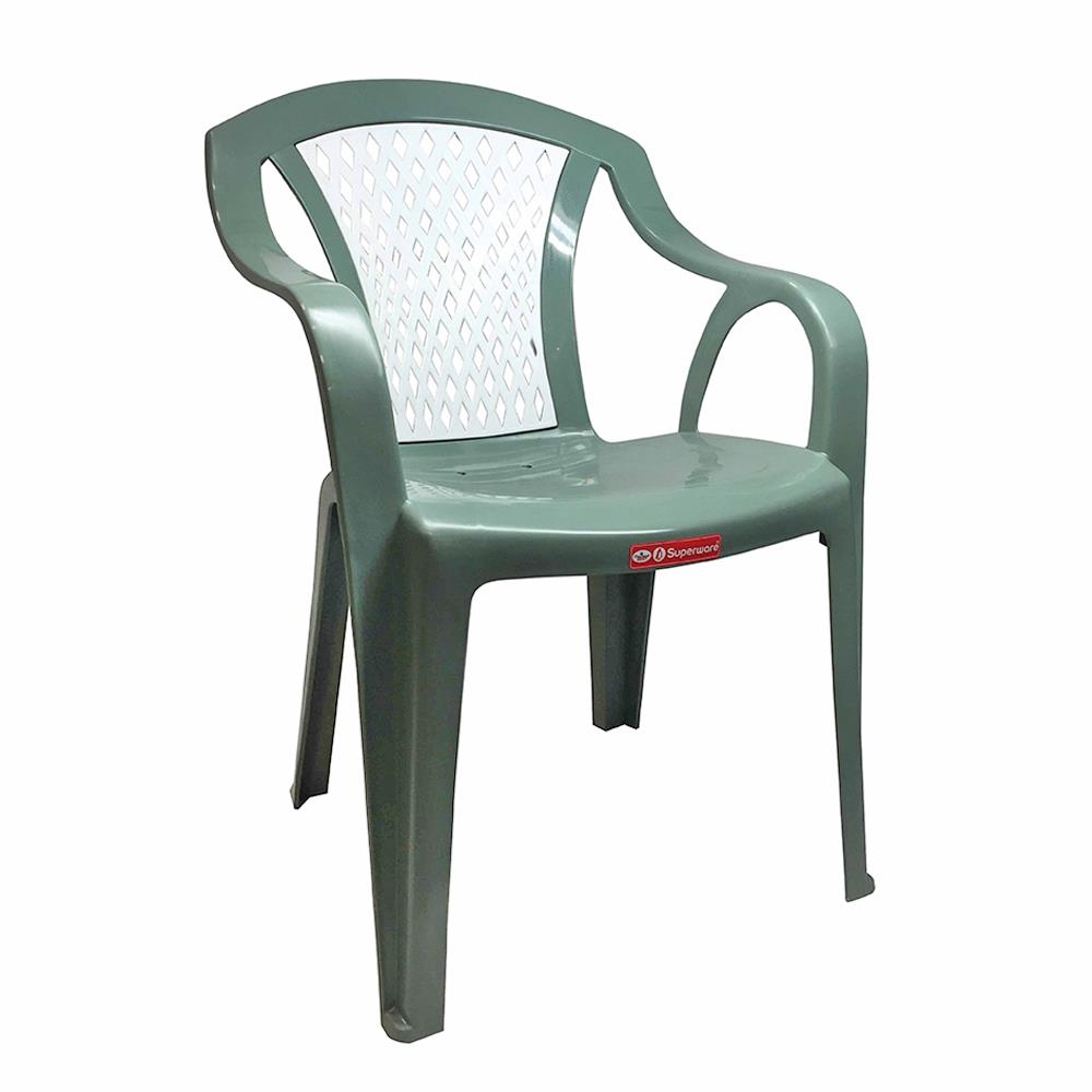 เก้าอี้พนักพิงแบบท้าวแขน ศรีไทยซุปเปอร์แวร์ CH-52 สีเขียว-ขาว