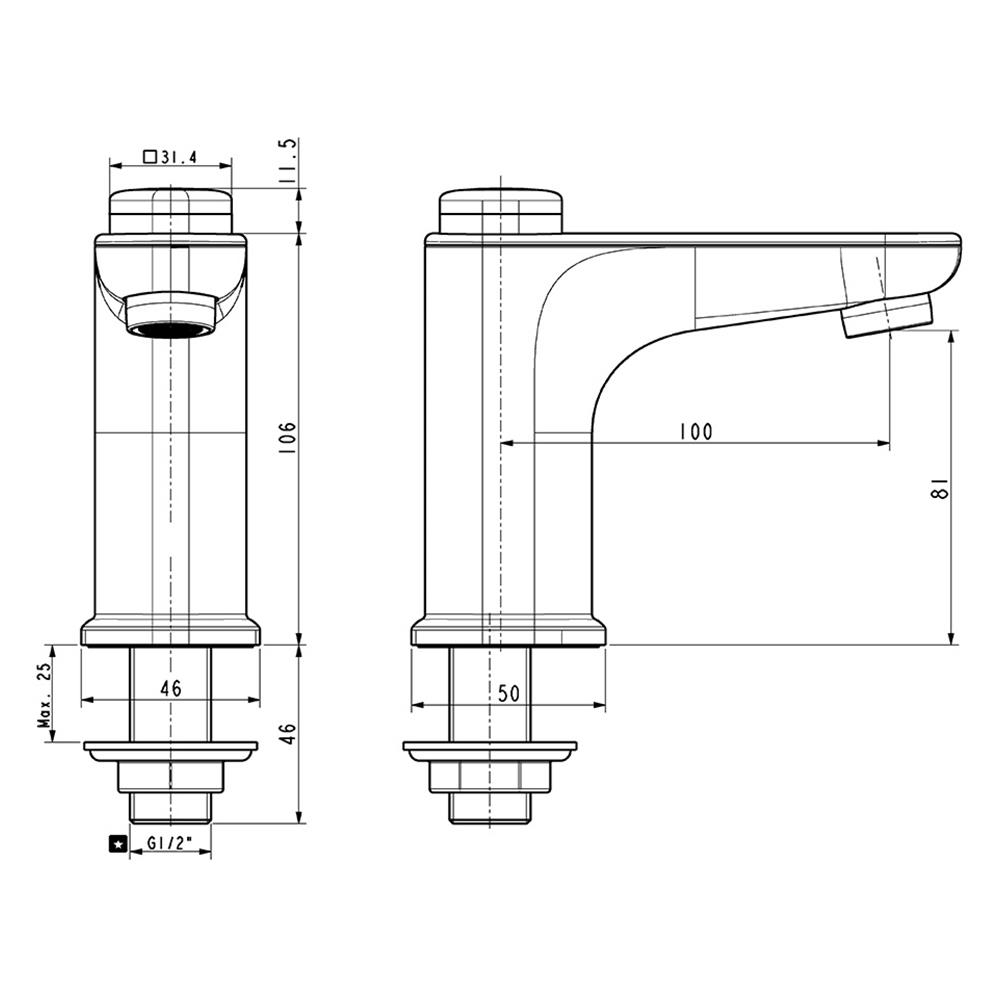 ก๊อกอ่างล้างหน้า AMERICAN STANDARD A-1823-10BK สีดำ