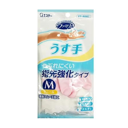 PVC GLOVES SHALDAN SIZE M WHITE/PINK
