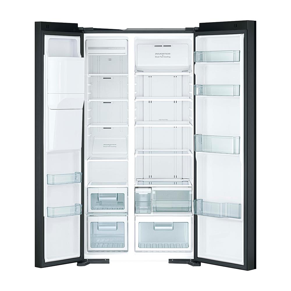 ตู้เย็น SIDE BY SIDE HITACHI RSX600GPTH0 GBK 20.2 กระจกดำ อินเวอร์เตอร์