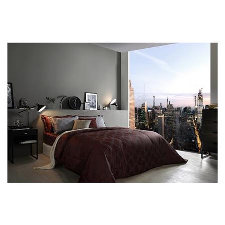 BEDSHEET SET AMORE DIAMOND BRIOLETTE Q3 GARNET RED