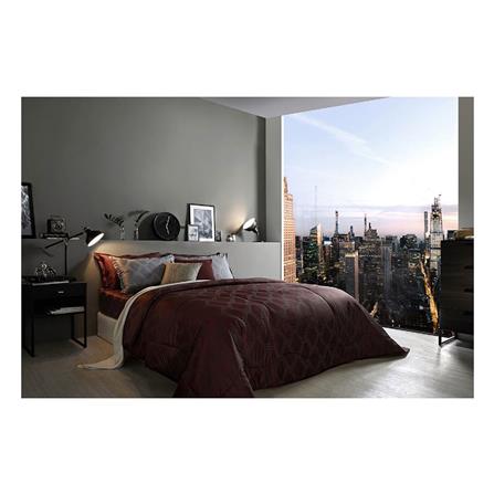 COMFORTER AMORE DIAMOND BRIOLETTE 100X90" GARNET RED
