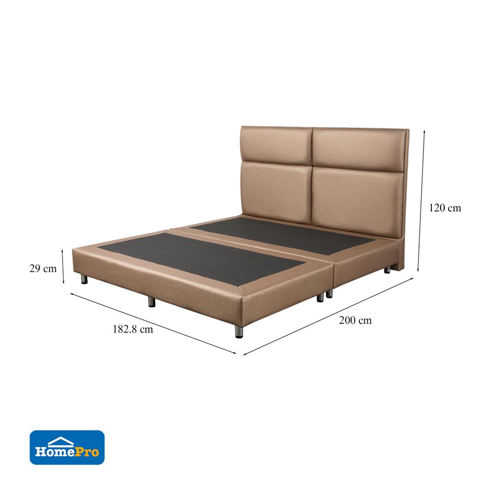 ฐานรองหัวเตียง 6 ฟุต HOME LIVING STYLE SQUARE สีน้ำตาลอ่อน