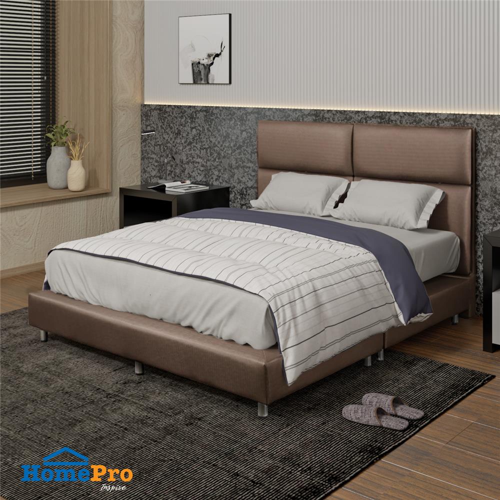 ฐานรองหัวเตียง 5 ฟุต HOME LIVING STYLE SQUARE สีน้ำตาลเข้ม