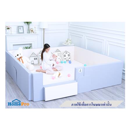 คอกกั้นเด็ก GEKO 2X2 ม. หนัง PU สีเทา/ขาว_7