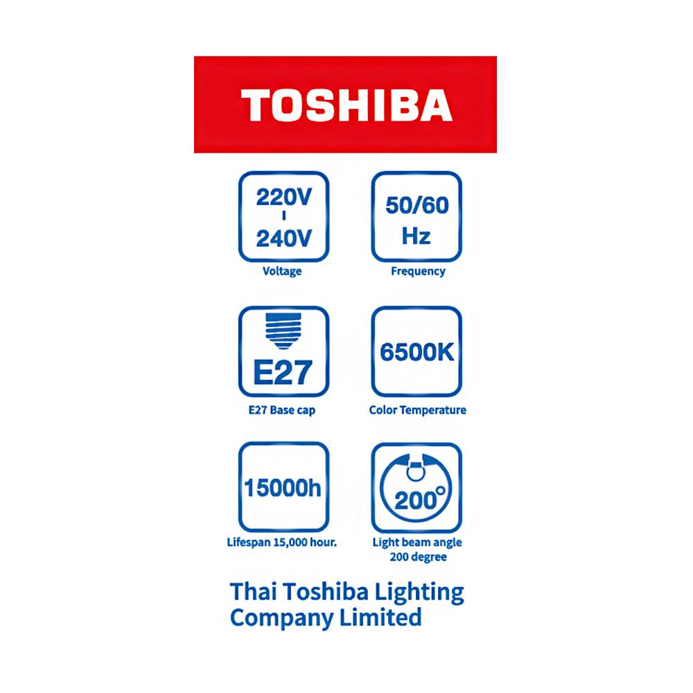 หลอด LED TOSHIBA A60 10.5 วัตต์ E27 DAYLIGHT แพ็ก 2 ชิ้น