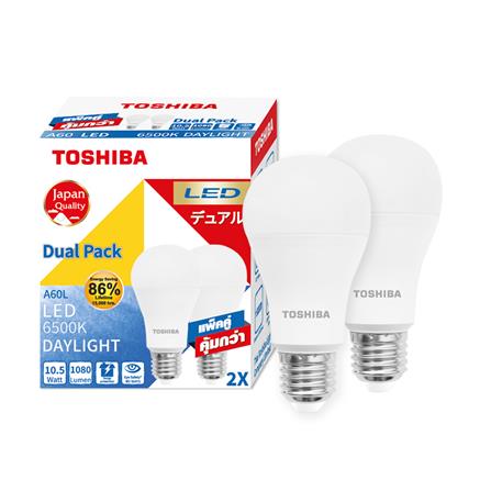 หลอด LED TOSHIBA A60 10.5 วัตต์ E27 DAYLIGHT แพ็ก 2 ชิ้น_1