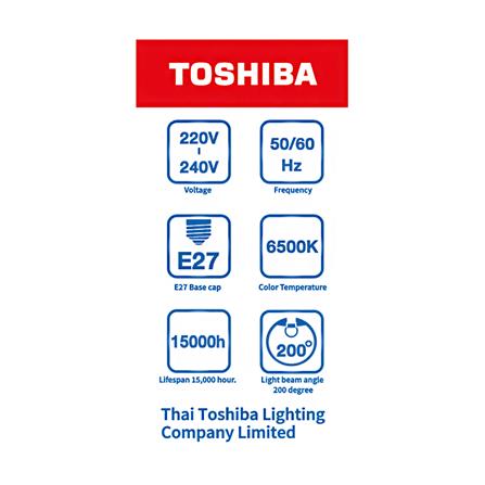 หลอด LED TOSHIBA A60 10.5 วัตต์ E27 DAYLIGHT แพ็ก 2 ชิ้น_4