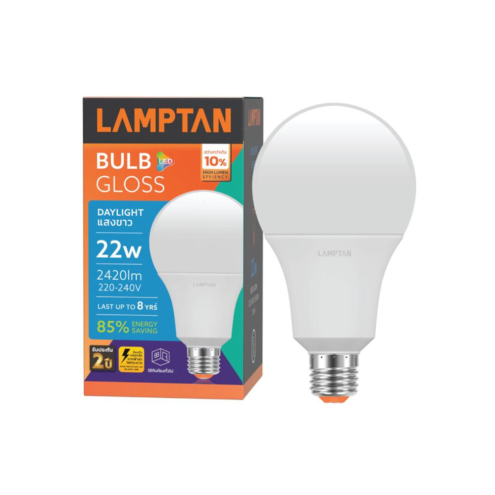 หลอด LED LAMPTAN A80 BULB GLOSS 22 วัตต์ DAYLIGHT E27