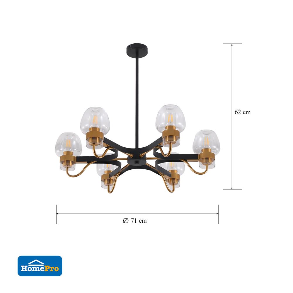 ไฟช่อ CARINI P20073-6A 6 หัว สีโรสโกลด์