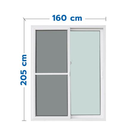 ประตูบานเลื่อน UPVC S-S มุ้ง WINDOW ASIA 160x205 ซม. สีขาว_0