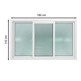 หน้าต่างบานเลื่อน UPVC S-F-S มุ้ง WINDOW ASIA 180X110 ซม. สีขาว