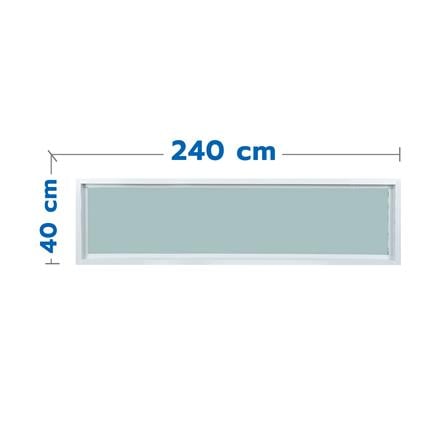 ช่องแสงประตู UPVC WINDOW ASIA 240x40 ซม. สีขาว_0