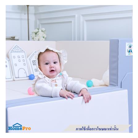 คอกกั้นเด็ก GEKO 3.5 ฟุต หนัง PU สีเทา/ขาว_4