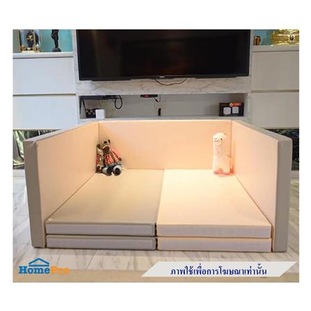 คอกกั้นเด็ก GEKO 3.5 ฟุต หนัง PU สีเทา/ขาว_7