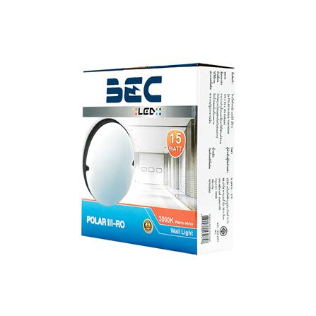 ไฟผนังนอก LED BEC POLAR-RO 15 วัตต์ WARMWHITE สีดำ_2
