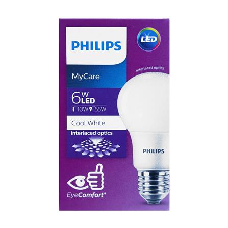 หลอด LED PHILIPS A60 6 วัตต์ COOLWHITE E27_1