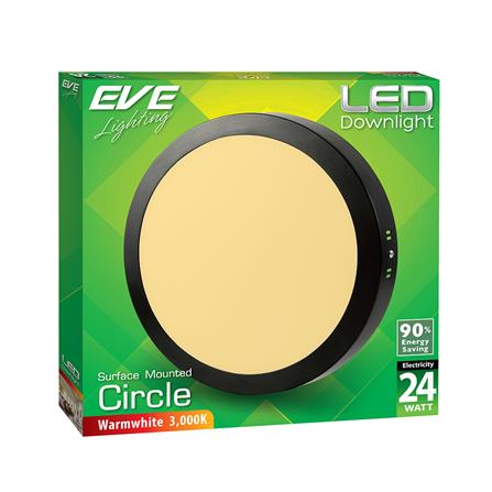 ดาวน์ไลท์ LED EVE 584280 24 วัตต์ WARMWHITE 12 นิ้ว สีดำ กลม_2