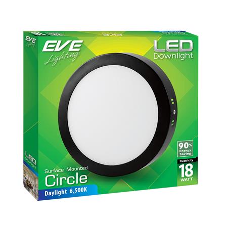 ดาวน์ไลท์ LED EVE 584259 18 วัตต์ DAYLIGHT 22 นิ้ว สีดำ กลม_2