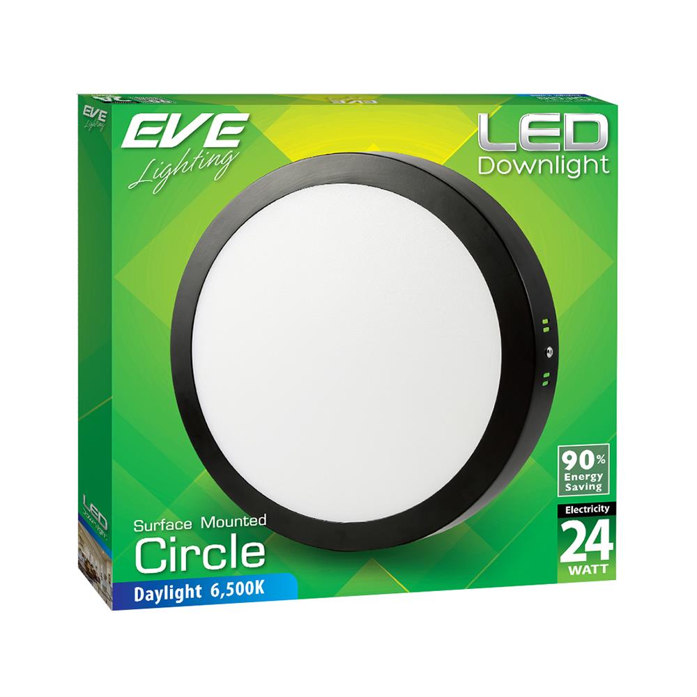 ดาวน์ไลท์ LED EVE 584273 24 วัตต์ DAYLIGHT 12 นิ้ว สีดำ กลม