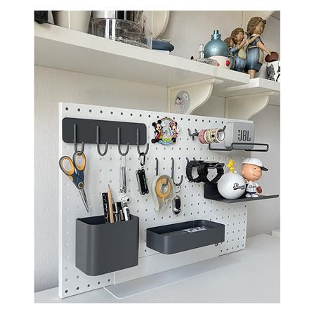 10CM SINGLE HOOKS STACKO 3X10.5X3CM GREY 2 PCS