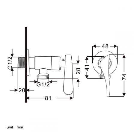วาล์วฝักบัว BEN BN 89A2332 สีโครม_3