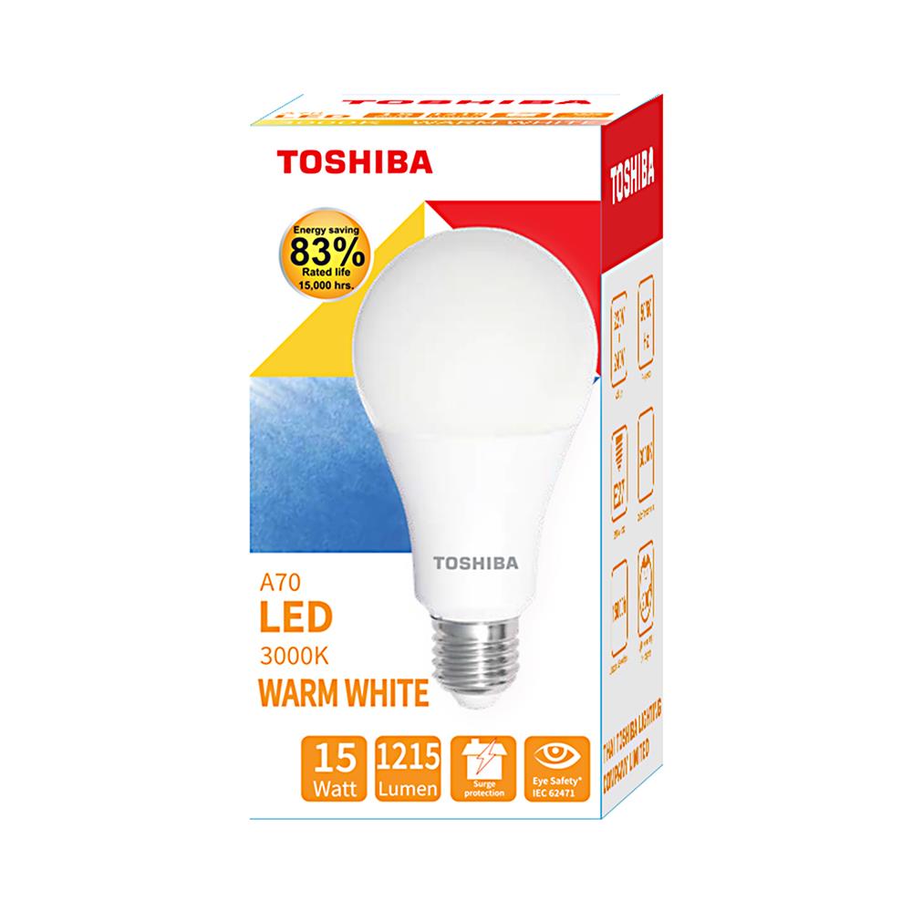 หลอด LED TOSHIBA BULB A70 15 วัตต์ WARMWHITE E27