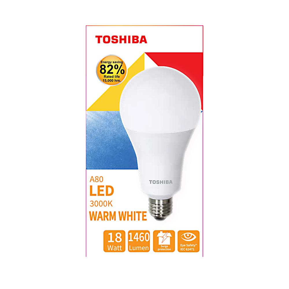 หลอด LED TOSHIBA BULB A80 18 วัตต์ WARMWHITE E27