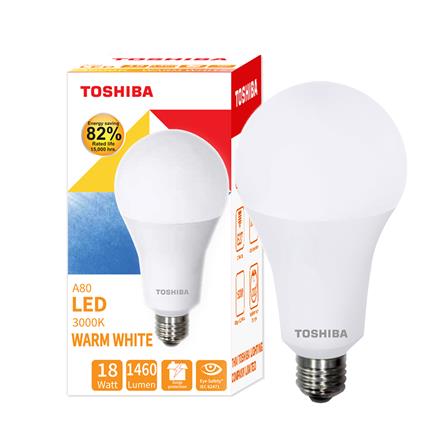 หลอด LED TOSHIBA BULB A80 18 วัตต์ WARMWHITE E27_1