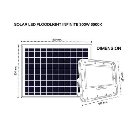 ไฟสปอตไลท์ SOLAR RACER FL300WDL 300 วัตต์ DAYLIGHT สีดำ_5