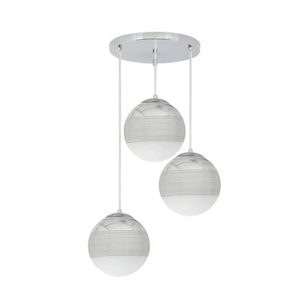 ไฟช่อ CARINI P7218-3S-S สีเงิน/ขาว 3 หัว_0