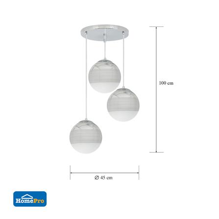 ไฟช่อ CARINI P7218-3S-S สีเงิน/ขาว 3 หัว_3