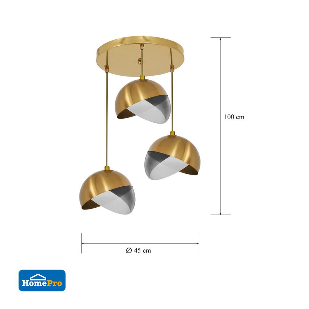 ไฟช่อ CARINI 3362-3C สีทอง/ดำ 3 หัว