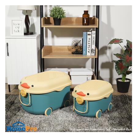 กล่องเก็บของ มีล้อ ฝาล็อค STACKO MARU ไซซ์ S 46x31x27 ซม. สีฟ้า_8