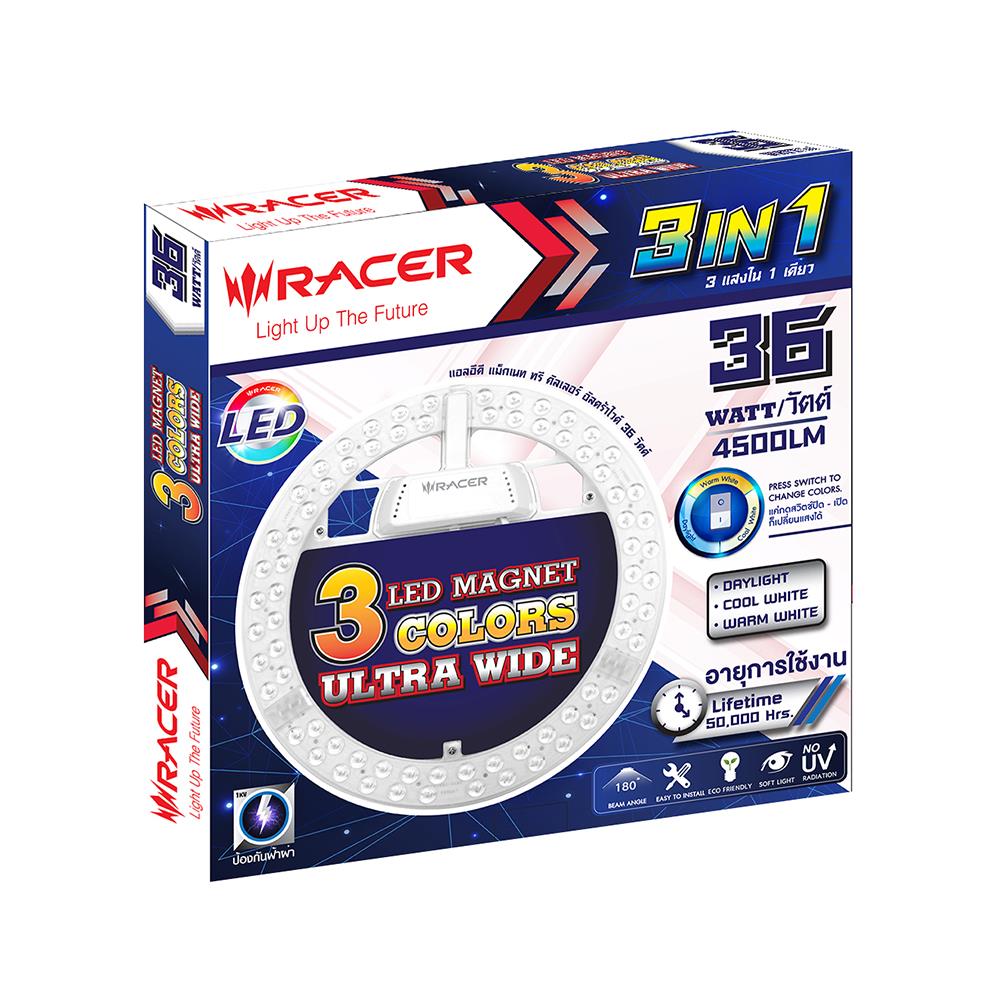 หลอด LED RACER MAGNET 3 COLORS ULTRA WIDE 36 วัตต์ COOLWHITE DAYLIGHT WARMWHITE