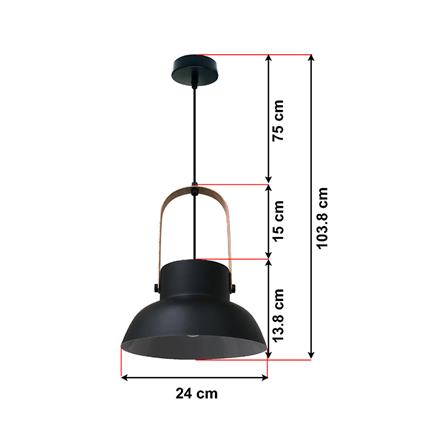 PENDANT LAMP CARINI HG-33003/1 1-LIGHT BLACK
