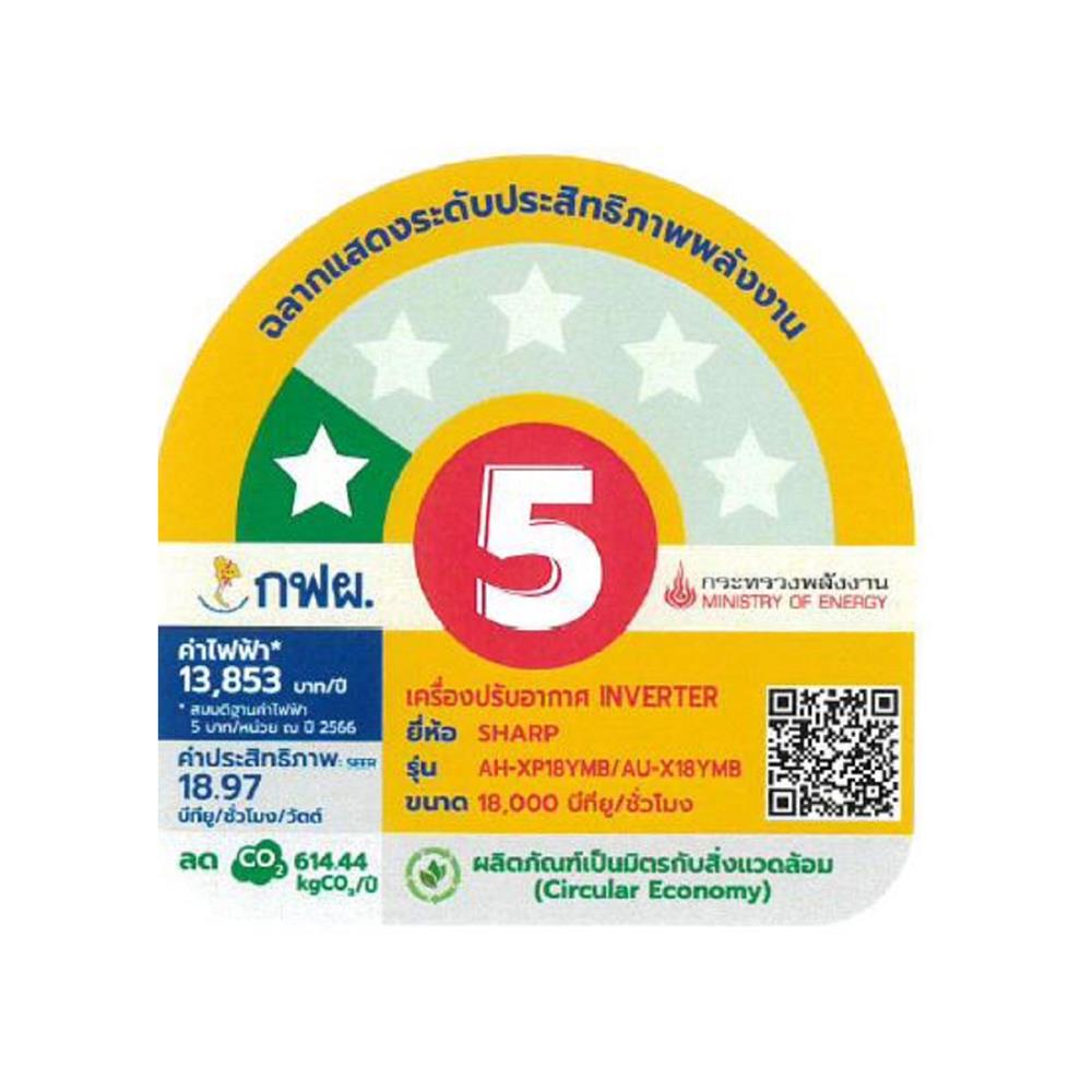แอร์ผนัง SHARP AH/AU- XP18YMB 18000 บีทียู อินเวอร์เตอร์