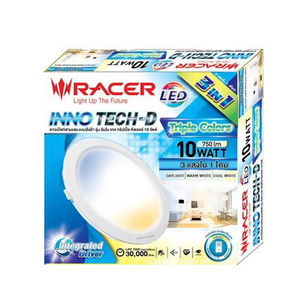 ดาวน์ไลท์ LED RACER INNO TECH-D 10 วัตต์ COOLWHITE DAYLIGHT WARMWHITE 4 นิ้ว สีขาว กลม_4