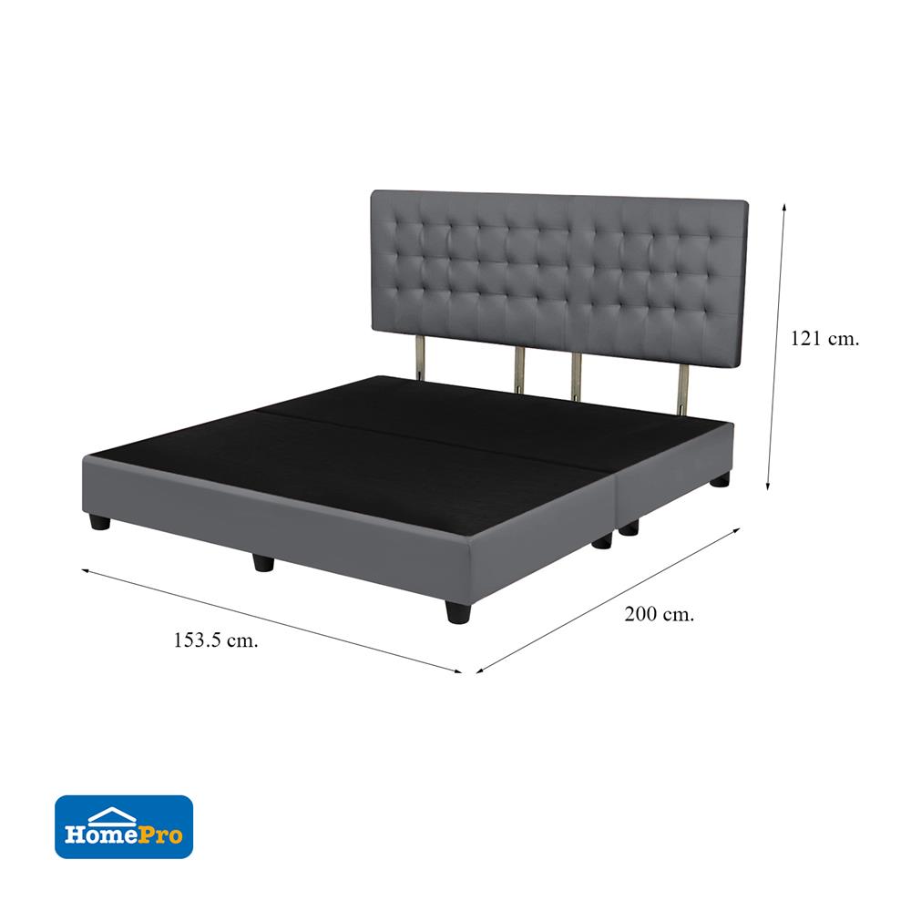 ฐานรองหัวเตียง 5 ฟุต HOME LIVING STYLE MUNICH สีเทาเข้ม