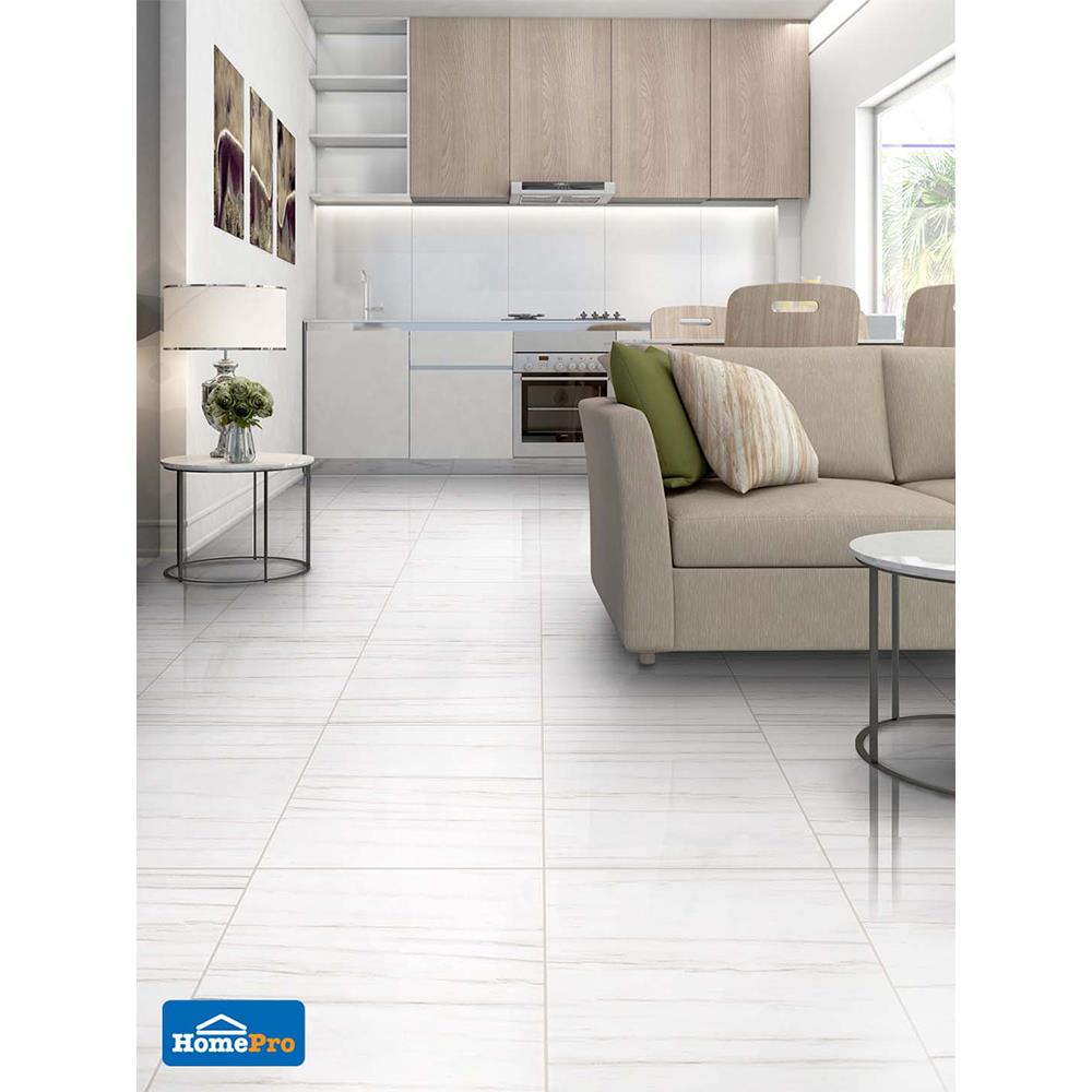 กระเบื้องพื้น 60x60 ซม. CERGRES สแตนลีย์ ไวท์ (AM) A 1.44M2