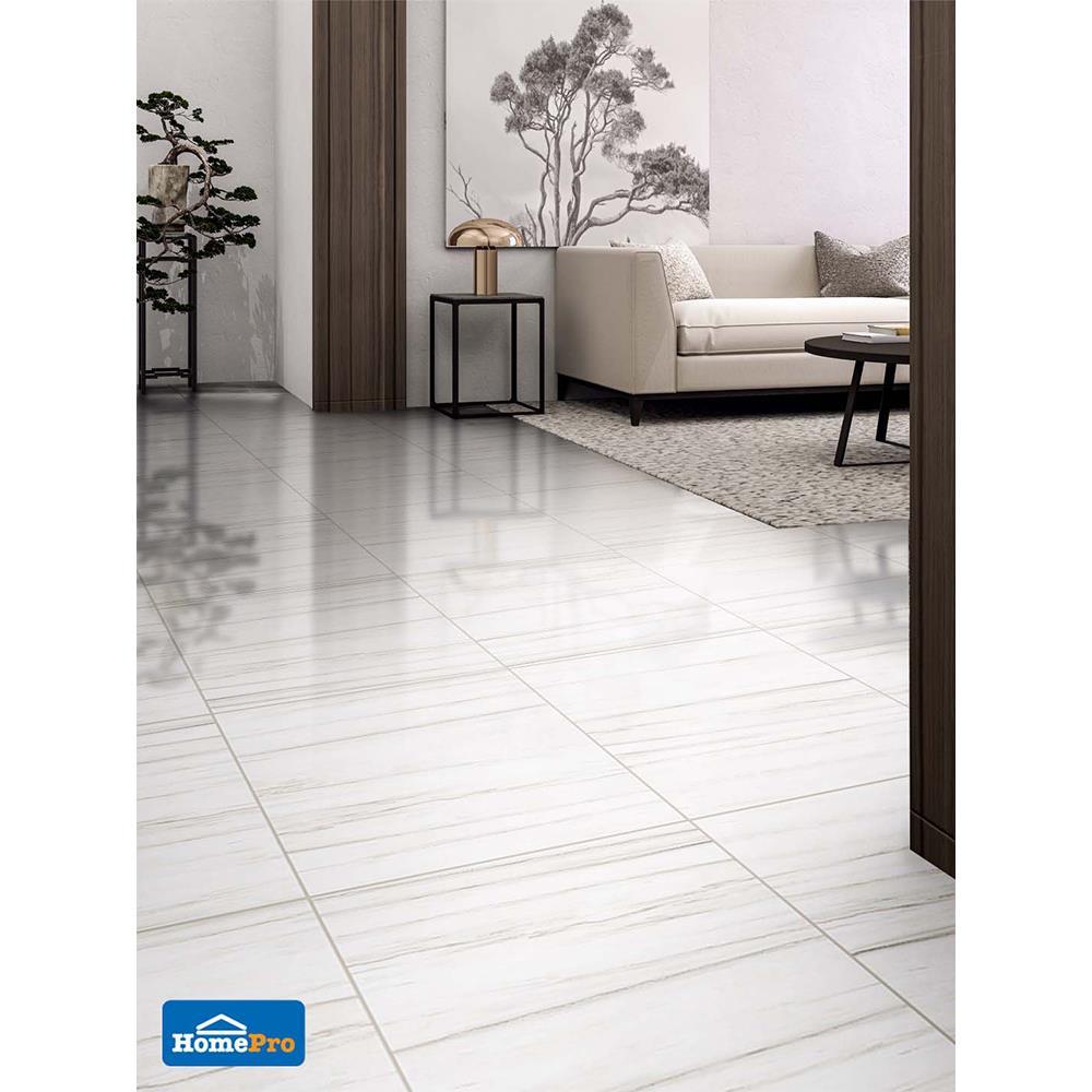 กระเบื้องพื้น 60x60 ซม. CERGRES สแตนลีย์ ไวท์ (AM) A 1.44M2