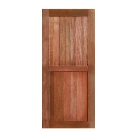 ประตูไม้เบญจพรรณ ไม่เจาะลูกบิด VK 2 ฟัก ขอบ 5 นิ้ว สายฝนกลาง 80x180 ซม. สีธรรมชาติ_0