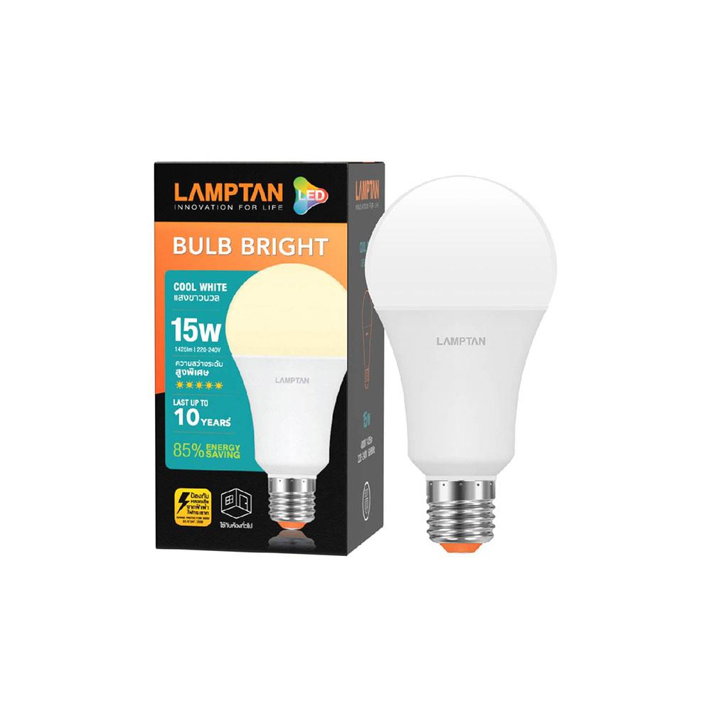 หลอด LED LAMPTAN A60 BRIGHT 15 วัตต์ E27 COOLWHITE